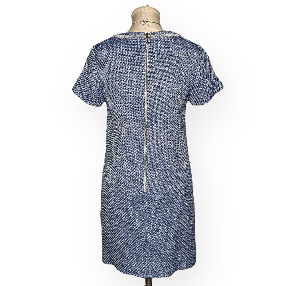 KATE SPADE Tweed Sheath Mini Dress Blue Career Office Cocktail Classic Preppy 4 - Picture 7 of 11